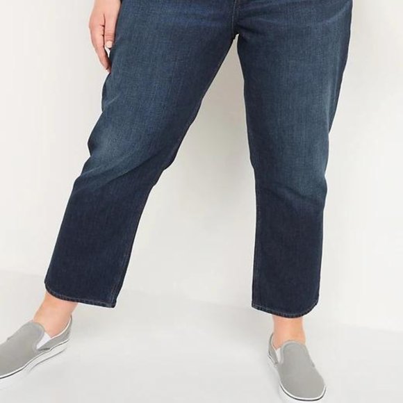 Old Navy High-Waisted Button-Fly Slouchy Straight Cropped Jeans for Women New - Picture 8 of 9